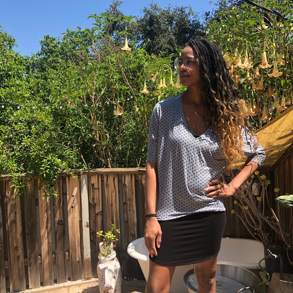 Polka Dotted L’AGENCE Casual Top Sz Md